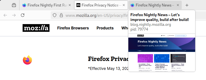 Resmi, Mozilla Rilis Fitur Tab Preview di Firefox&nbsp;Nightly